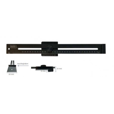 Suwmiarka traserska z czarnego aluminium MIB MESSZEUGE  200mm