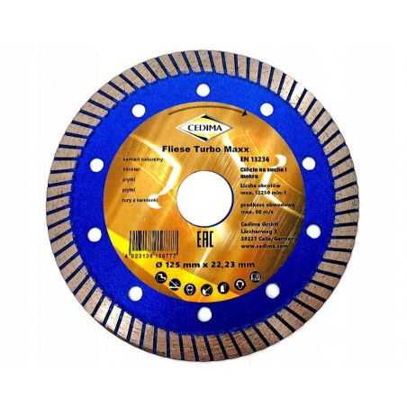 Tarcza diamentowa CEDIMA Fliese Turbo Maxx 125x1,2mm, 22.23mm