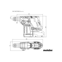 Kombimłotek akumulatorowy METABO KH 18 LTX BL 24 (601713800),18V 2x4Ah LiHD, ASC 55, metaBOX 165 L