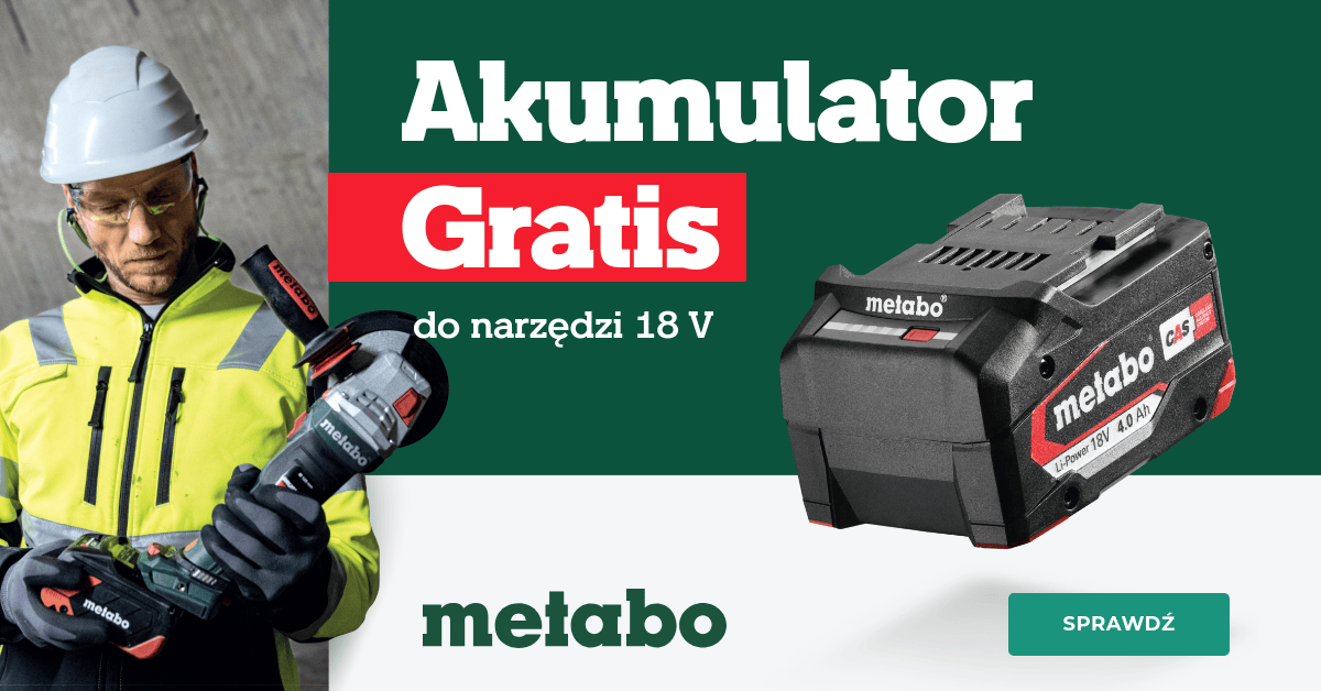Kup dowolne narzędzie akumulatorowe Metabo 18 V i odbierz akumulator gratis!